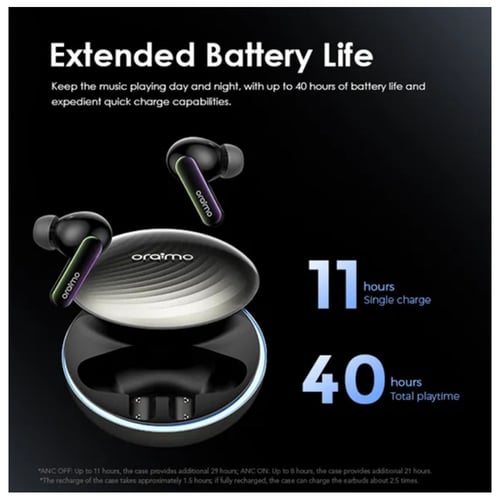 سماعة أذن اورايمو لاسلكية سبيس بودز - رمادي