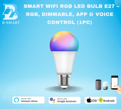 لمبة LED ذكية WiFi متعددة الألوان E27 – قابلة للتع...