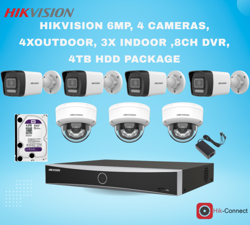 هيكفيجن 6 ميجابيكسل، 4 كاميرات، 4 خارجية، 3 داخلية...