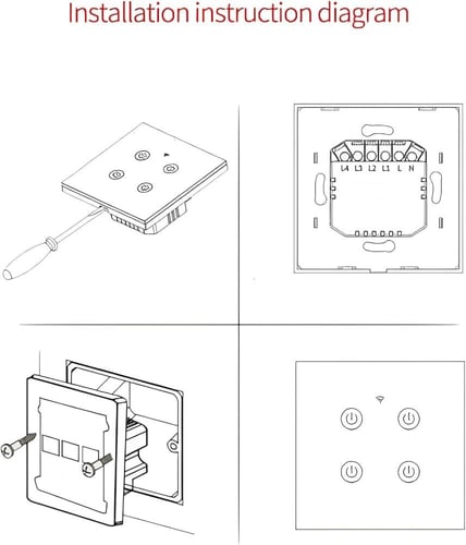 مفتاح إضاءة حائط ذكي بخاصية واي فاي (2 مفتاح، لون...