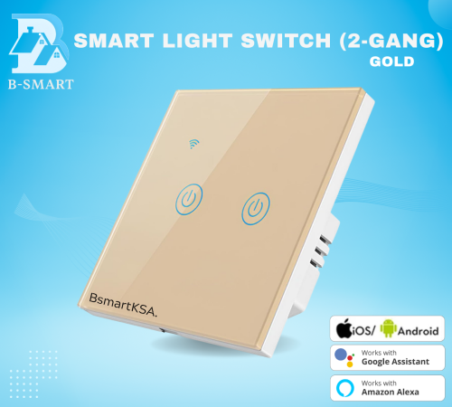 مفتاح إضاءة حائط ذكي بخاصية واي فاي (2 مفتاح، لون...