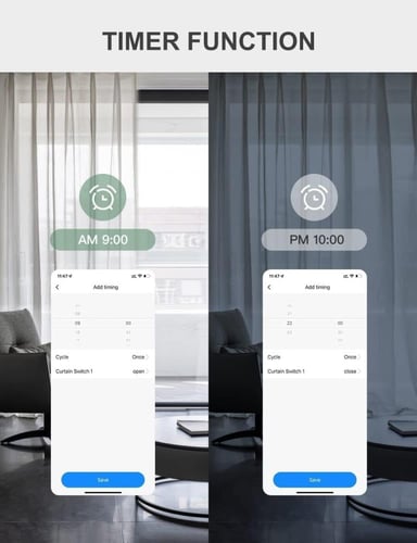 مفتاح ذكي للستائر يعمل عبر الواي فاي | يدعم التحكم...