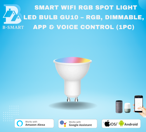لمبة LED ذكية WiFi قاعدة GU10 – متعددة الألوان وتح...