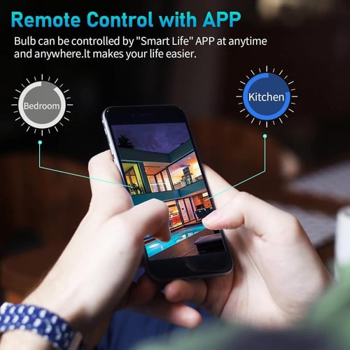 4 لمبات LED ذكية WiFi متعددة الألوان E27 – تحكم صو...