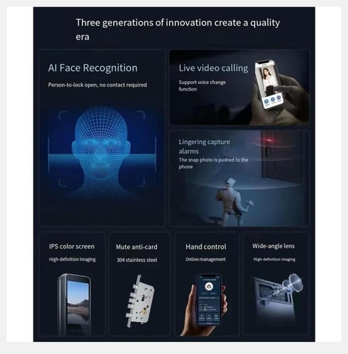 قفل باب ذكي – بتقنية التعرف على الوجه مع كاميرا، م...
