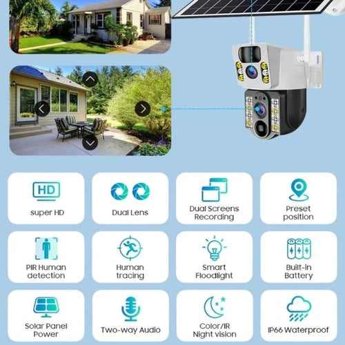 كاميرا مراقبة لاسلكية تعمل بالواي فاي وطاقة شمسية...