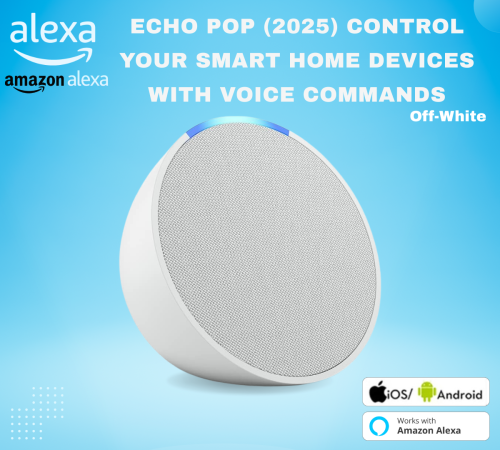 Echo Pop أوف وايت | سماعة بلوتوث ذكية مع أليكسا |...