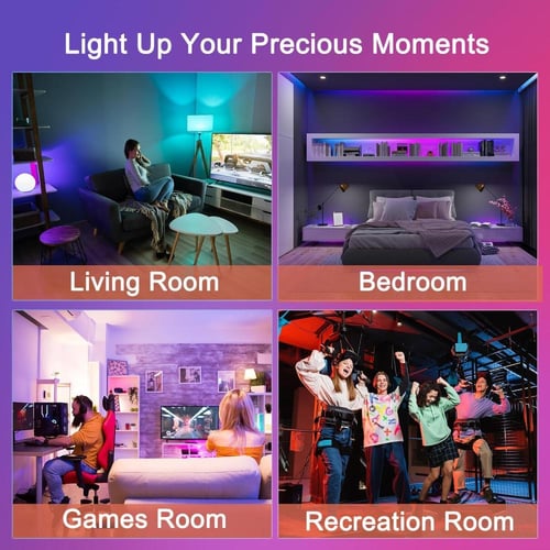 4 لمبات شمعة LED ذكية WiFi قاعدة E14 – متعددة الأل...