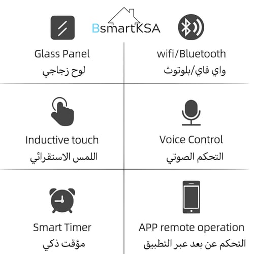 مفتاح إضاءة حائط ذكي بخاصية واي فاي (مفتاح 1، لون...