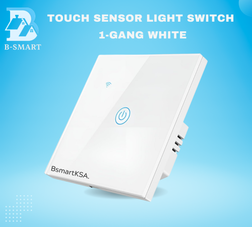 مفتاح إضاءة باللمس (مفتاح واحد – أبيض، بدون واي فا...
