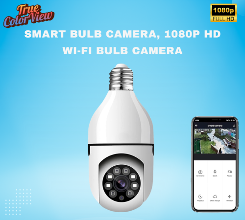 كاميرا أمنية لاسلكية خارجية – كاميرا لمبة بدقة HD...