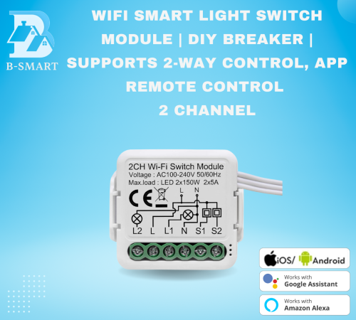 مفتاح إضاءة داخلي ذكي يعمل عبر الواي فاي | يدعم ال...