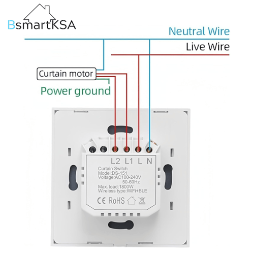 مفتاح ستارة ذكي بخاصية واي فاي (لون أبيض)