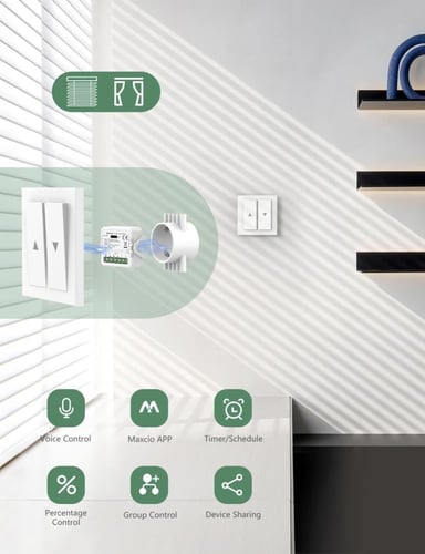 مفتاح ذكي للستائر يعمل عبر الواي فاي | يدعم التحكم...