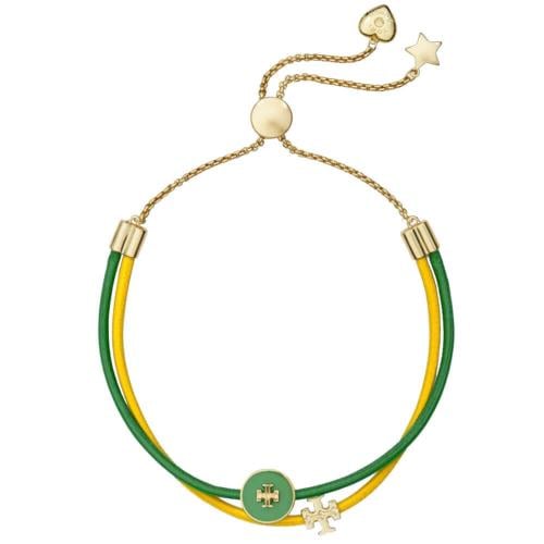 Tory Porsche Caira Enamel Plated Tori Bracelet Gold/Green & Yellow