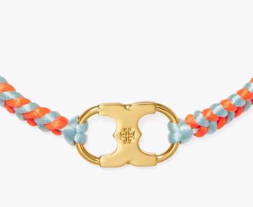 سوار توري بورش خيط مظفر برتقالي وسماوي / توري ذهبي