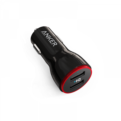 فيش سيارة أنكر عادي 4.8A 2 USB - اسود
