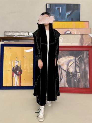 عباية كريب اسود