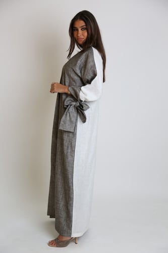 عباءة لف بربطة أكمام 1