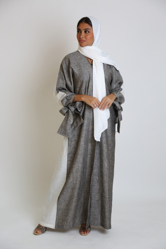 عباءة لف بربطة أكمام 1