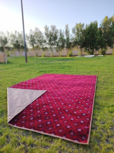 فرشه 3 في 2 قماش تركي جلد ضد الماء سهله للحمل والت...