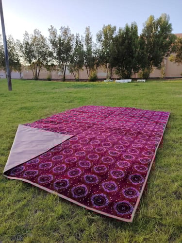 فرشه 3 في 2 قماش تركي جلد ضد الماء سهله للحمل والت...