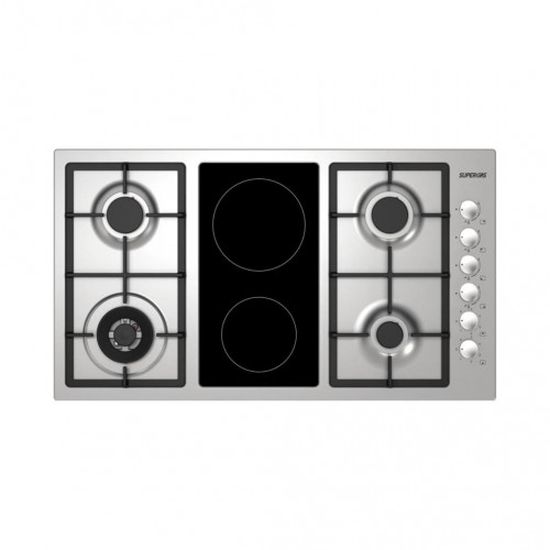 سطح سوبرغاز 90 سم 4 عين غاز حديد ثقيل + 2 عين كهرب...
