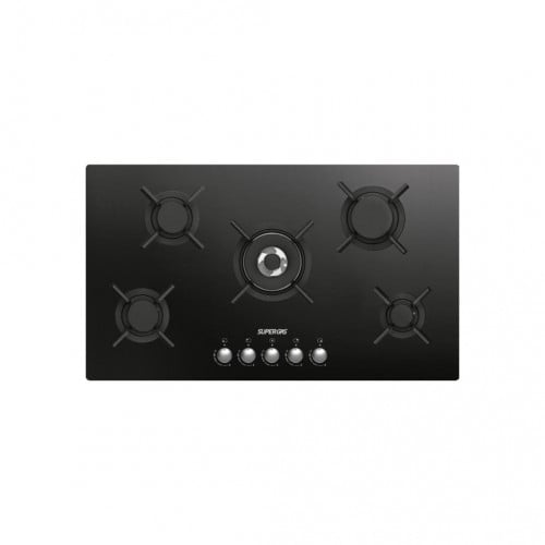 سطح سوبرغاز 90سم 5 عين غاز زجاجي سيراميك مفتاح إيط...