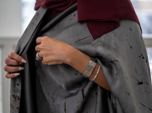 عباية بشت كامل شيفون مبطنه بحرير