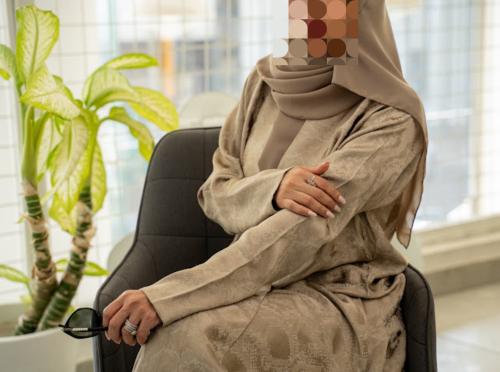 عباية كريب ياباني مشجر من نفس اللون