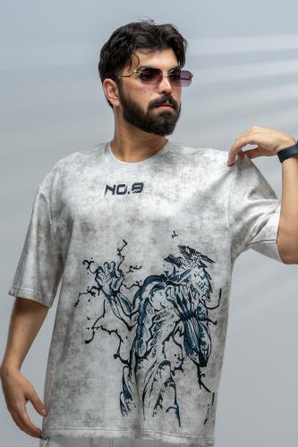 تيشرت أبيض بتصميم شخصية الوحش رقم 8