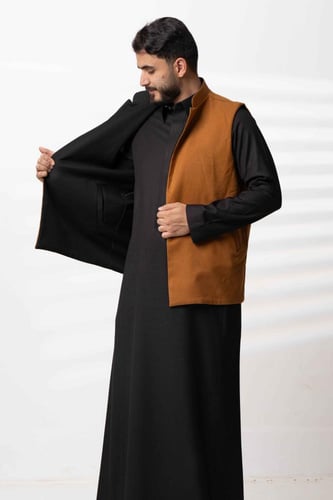 سديري دبل فيس جوخ مع قماش اسودxجملي