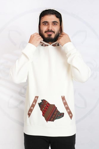 بلوفر التأسيس رجالي بتدخيلات السدو ورسم الخريطة