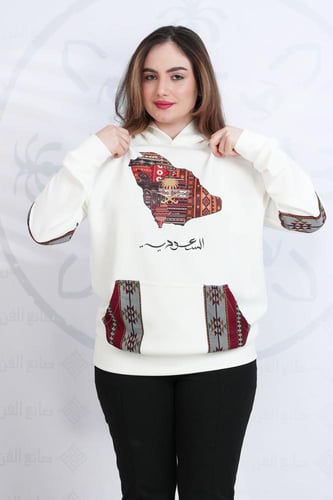 بلوفر التأسيس نسائي بتدخيلات السدو ورسم الخريطة