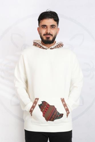 بلوفر التأسيس رجالي بتدخيلات السدو ورسم الخريطة