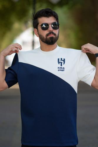 تيشرت الهلال كحلي بقصة مائلة