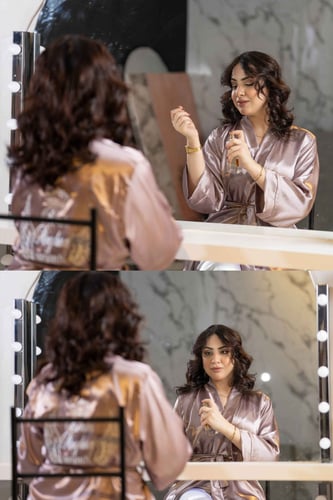 روب عرائس لحمي غامق سادة