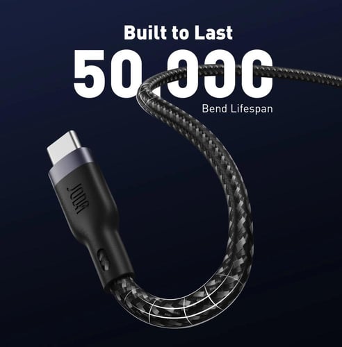 كيبل JODA USB-C to C مضفر من النايلون FIBER 60w بط...
