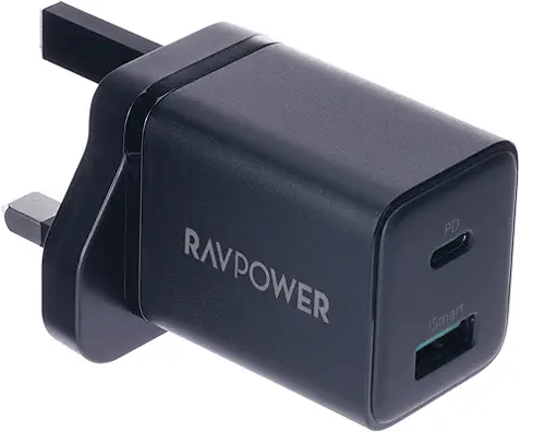 شاحن جداري راف بور 20W بمنفذين USB- PD
