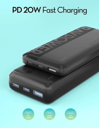 راف باور بكج بطاريتين بقوة 20 واط بسعة 10000 + 200...