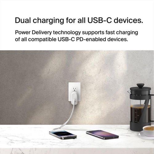 شاحن جداري بيلكن USB-C مزدوج مع PPS 60 واط