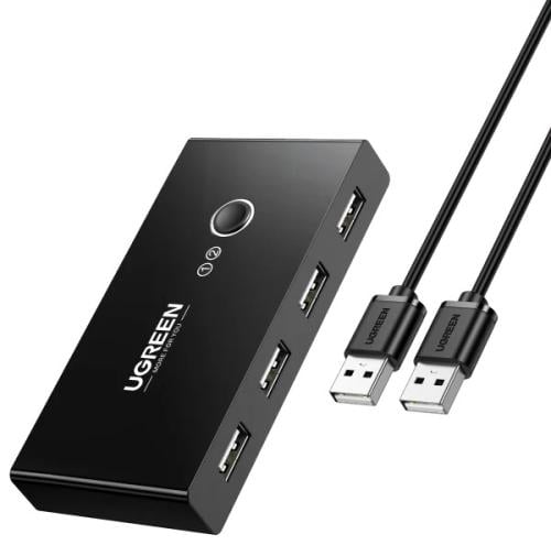 مفتاح UGREEN USB 2.0 ثنائي المدخلات، مفتاح KVM USB...