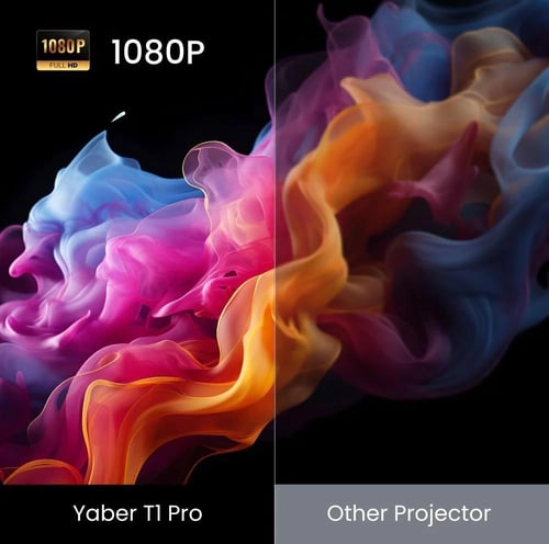 جهاز عرض محمول بروجكتر Yaber T1 Pro مع قاعدة مدمجة...