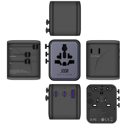 فيش سفر JODA TOUR متعدد المداخل بقوة 20 واط - اسود