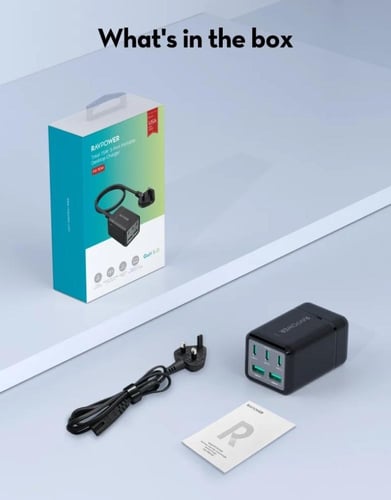 منصة شحن راف باور 3 منافذ تايب سي ومنفذين USB-A بق...