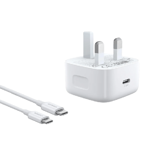 شاحن جداري من Ugreen بمنفذ USB-C بقوة 20 واط مع كا...