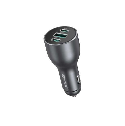 شاحن سيارة راف باور 100w منفذين PD منقذ USB