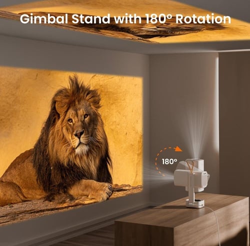 جهاز عرض محمول بروجكتر Yaber T1 Pro مع قاعدة مدمجة...