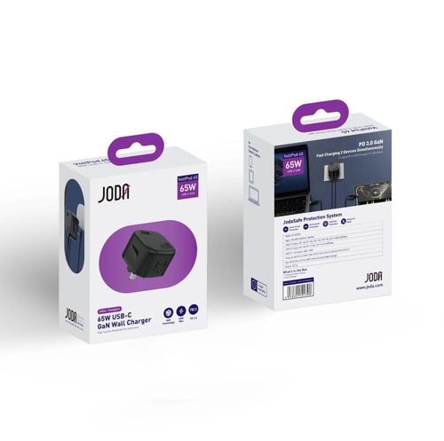 شاحن جداري JODA فولت بود بقوة 65 واط بمنفذين تايب...