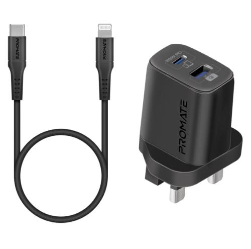 بروميت كابل USB-C™ مع شاحن AC ثنائي المنافذ، توصيل...